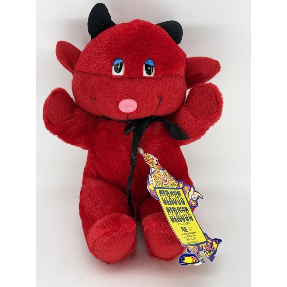 Vintage Circus Cuddle Wit Red DEVIL Teddy BearPush Toy Stuffed Animal